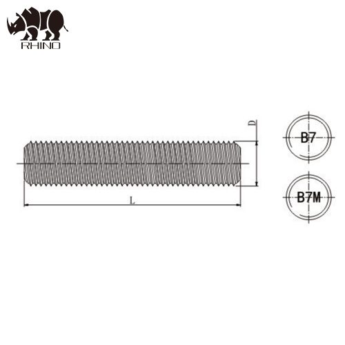 B7 Galvanized Carbon Steel Threaded Rod