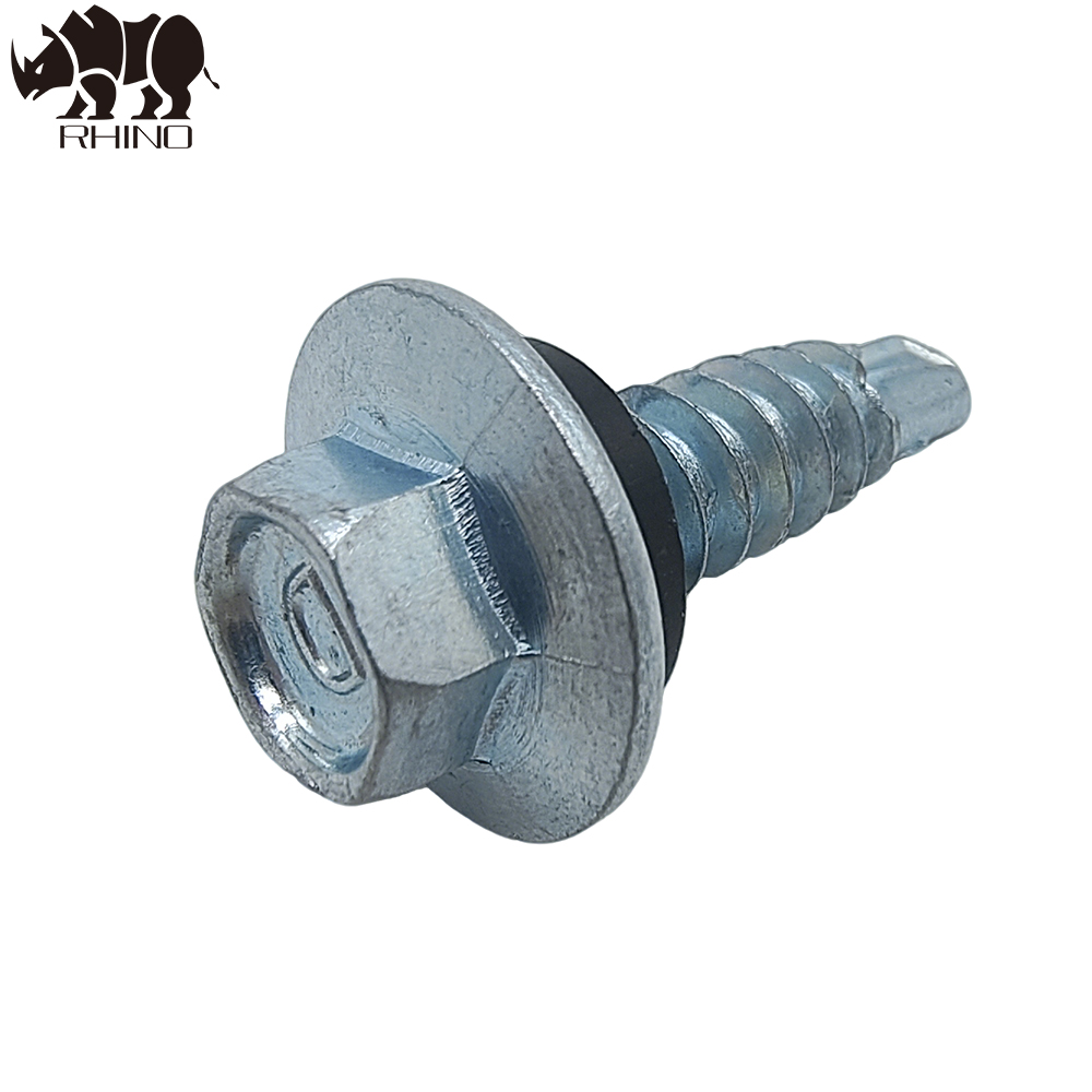 Large Flanged Self Drilling Screw With Washer PT2 Drillling Point 