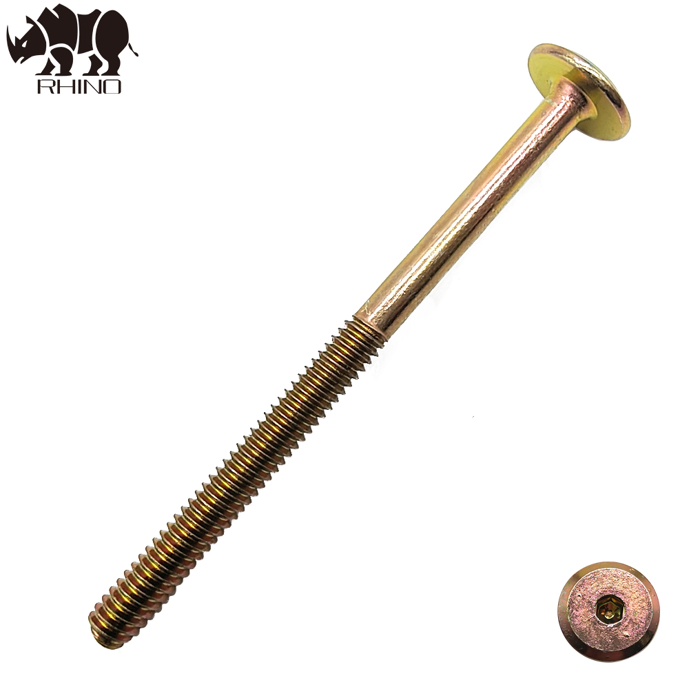 Yellow Zinc Flat Head Socket Hex Furniture Screw