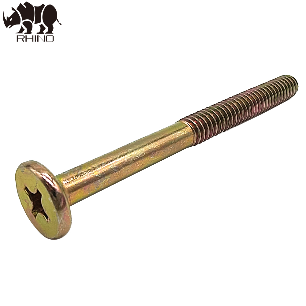 Yellow Zinc Phill Drive Flat Head Hex Furniture Screw
