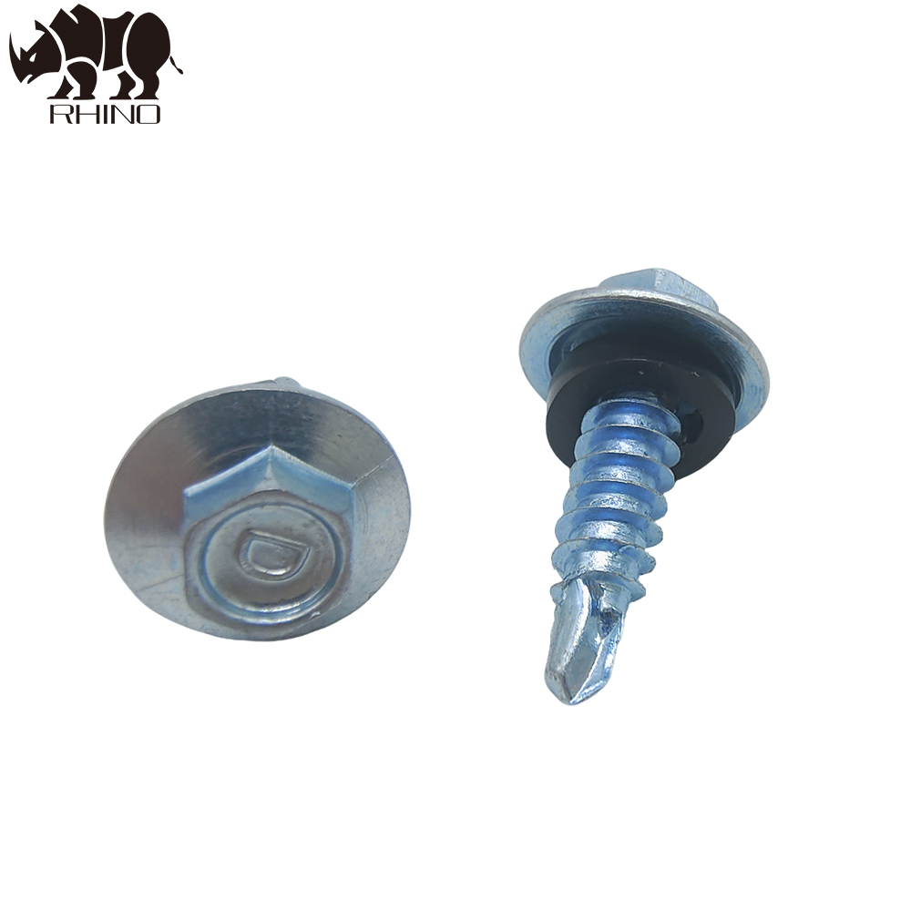 Large Flanged Self Drilling Screw With Washer PT2 Drillling Point 