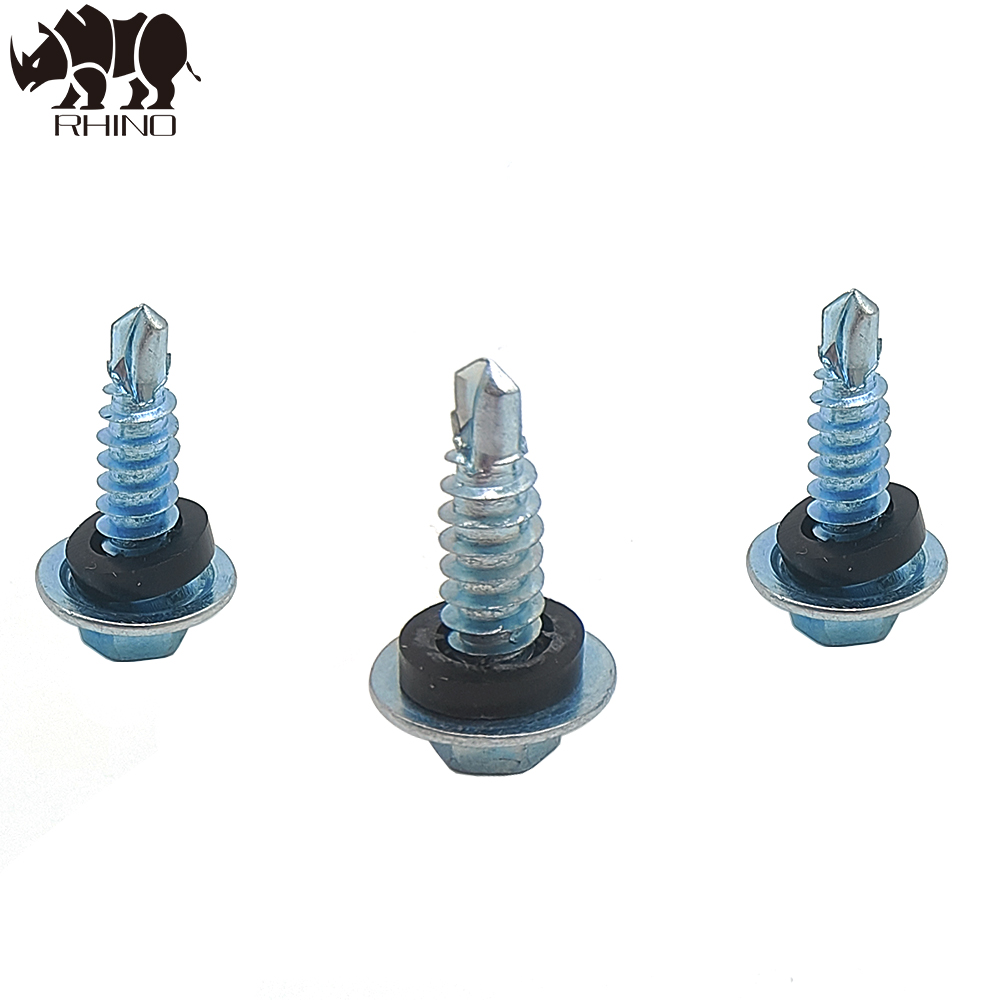 Large Flanged Self Drilling Screw With Washer PT2 Drillling Point 