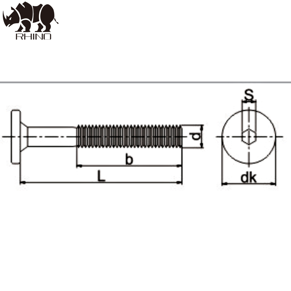 Flat Head Furniture Connector Bolt Furniture Screw