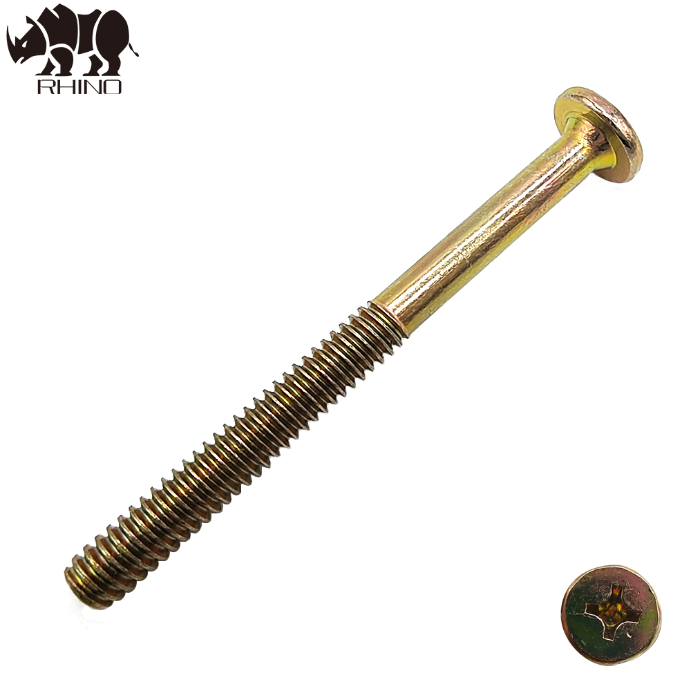 Yellow Zinc Phill Drive Flat Head Hex Furniture Screw