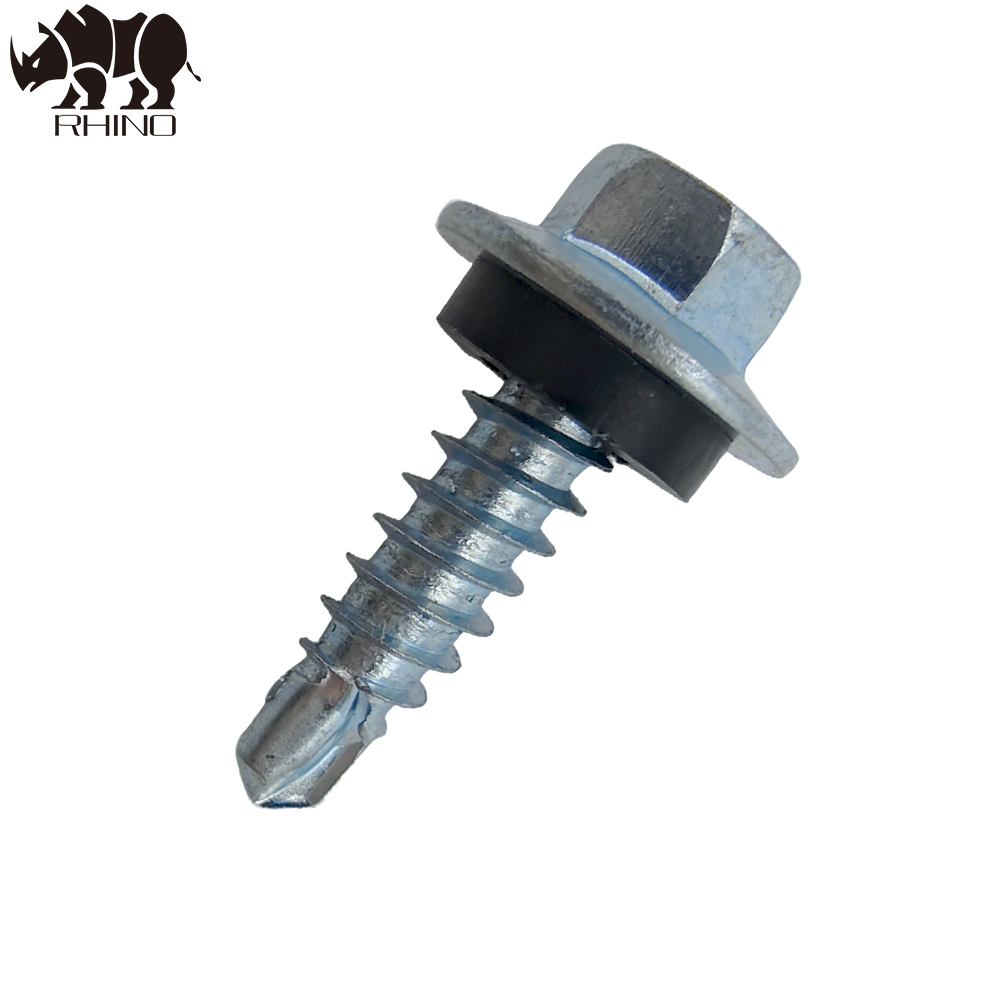 Large Flanged Self Drilling Screw With Washer PT2 Drillling Point 