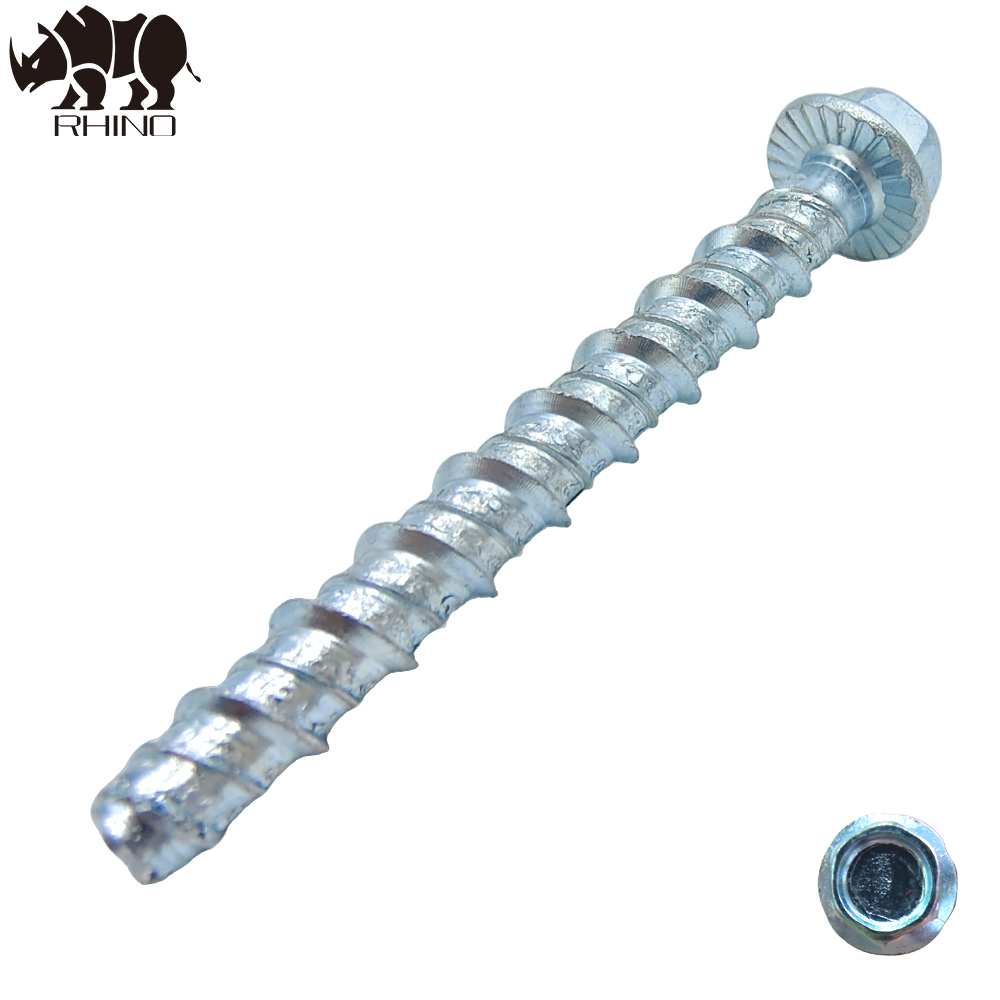 Zinc-Plated Flange Head Wood Thread Concrete Screw Bolt