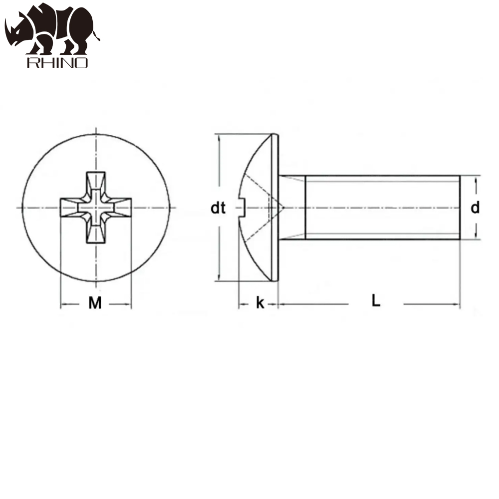 Phillips Truss Large Flat Round Head Screw 6x15