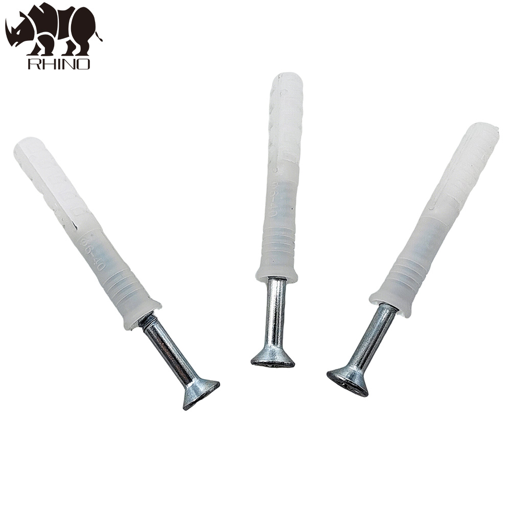 Wall Plug Plastic Expansion Anchor with with Pozi Head Screw