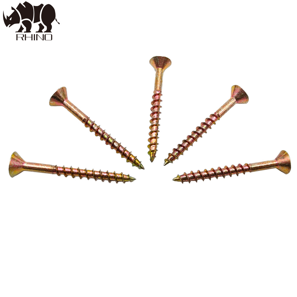 Yellow Zinc Coated Square Drive Countersunk Chipboard Screw
