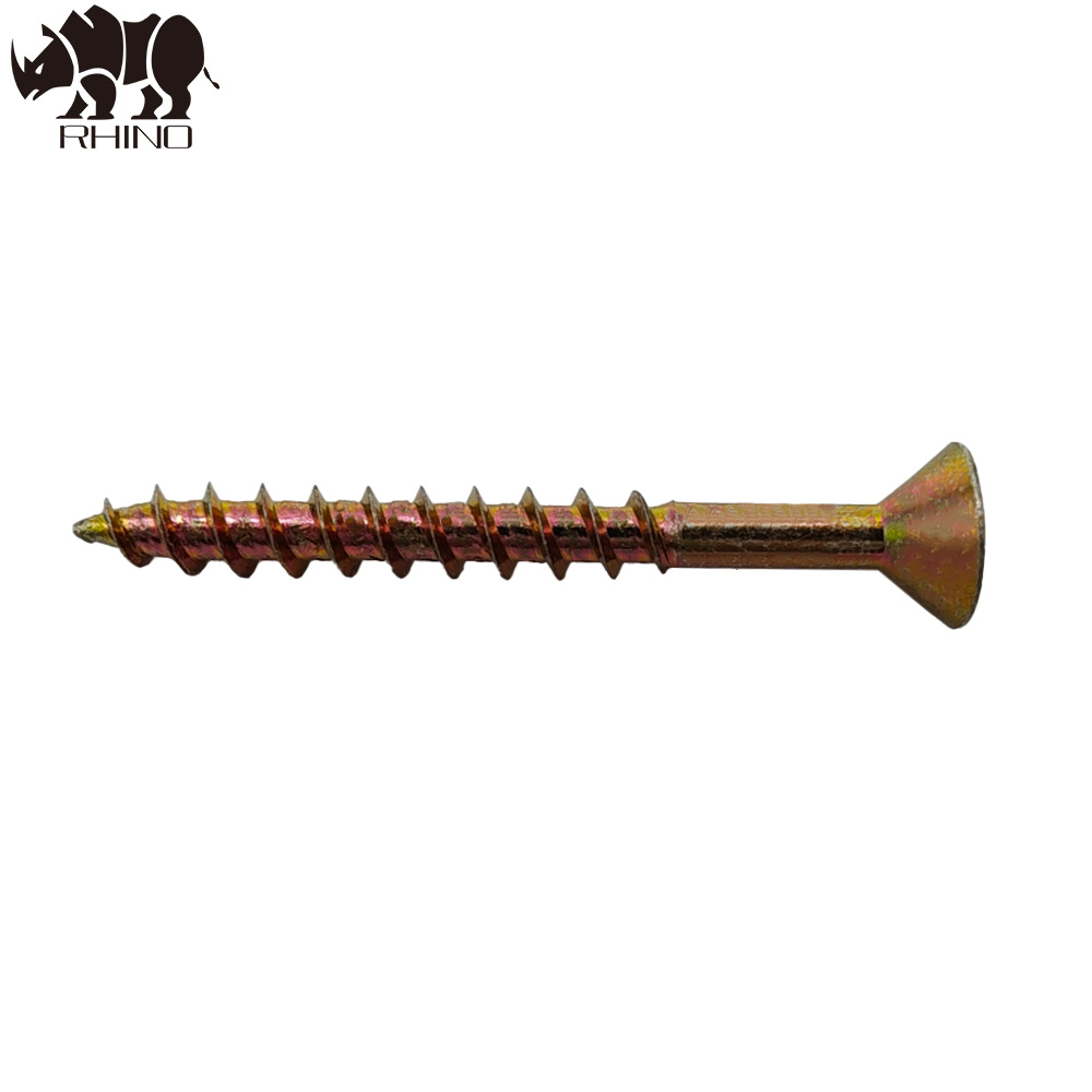 Yellow Zinc Coated Square Drive Countersunk Chipboard Screw