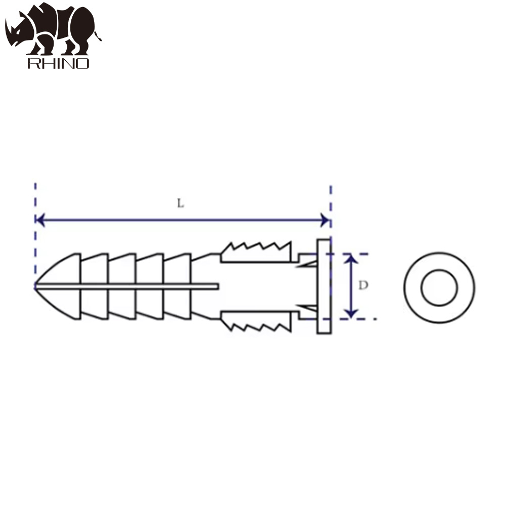 Plastic Nylon Wall Plug Anchor With Two Wings