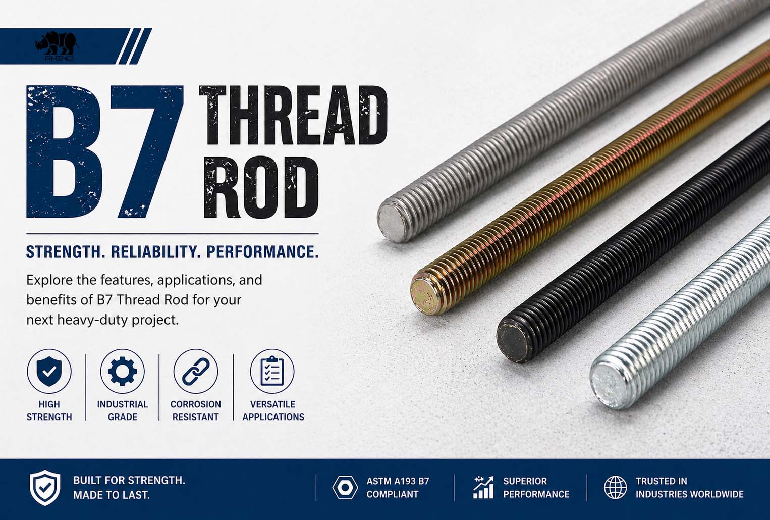 Image related to ASTM A193 B7 Thread Rod Supplier | Reliable Fastening for Industrial Use