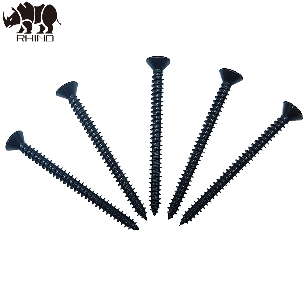 Black Phillips Drive Countersunk Head Chipboard Screw
