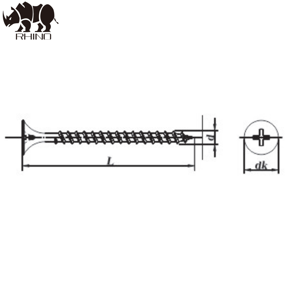 Black Phillips Drive Countersunk Head Chipboard Screw